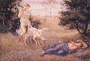 Walter Crane Diana and Endymion oil painting artist